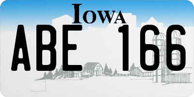 IA license plate ABE166