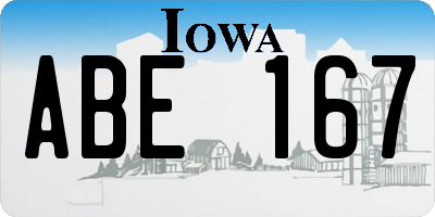 IA license plate ABE167