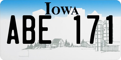 IA license plate ABE171