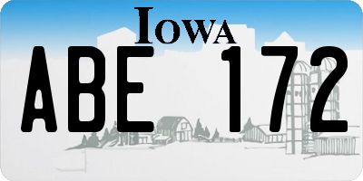 IA license plate ABE172
