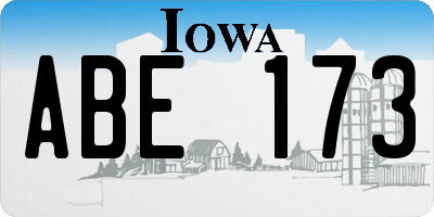 IA license plate ABE173