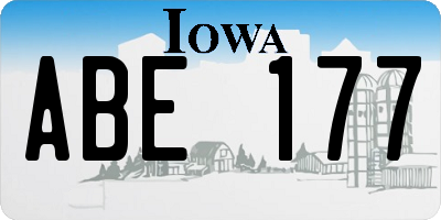 IA license plate ABE177