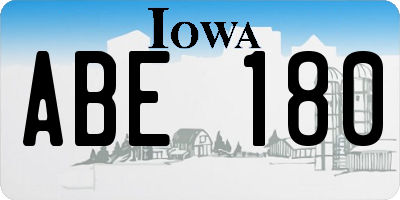 IA license plate ABE180