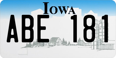 IA license plate ABE181