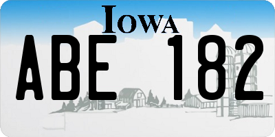 IA license plate ABE182