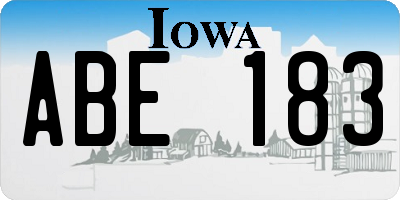 IA license plate ABE183