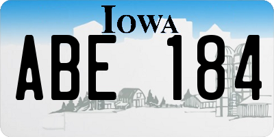 IA license plate ABE184