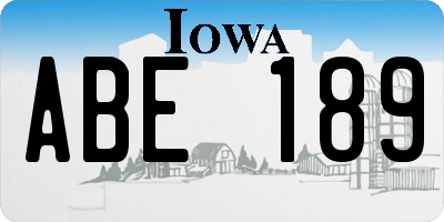 IA license plate ABE189