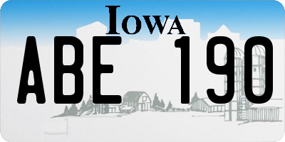 IA license plate ABE190