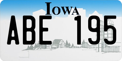 IA license plate ABE195