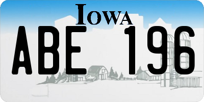 IA license plate ABE196