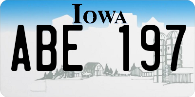 IA license plate ABE197
