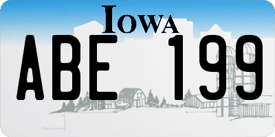 IA license plate ABE199