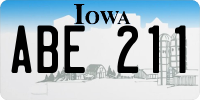 IA license plate ABE211
