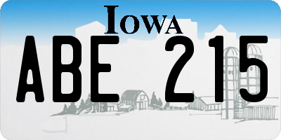 IA license plate ABE215