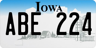 IA license plate ABE224