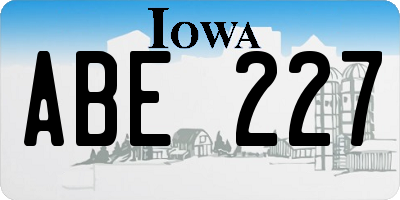 IA license plate ABE227