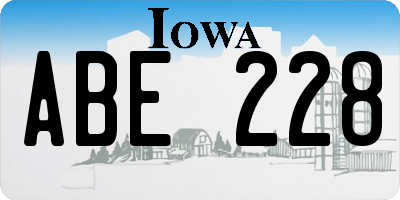 IA license plate ABE228