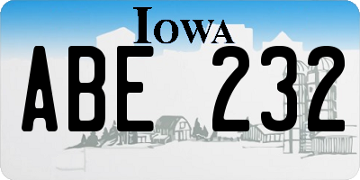 IA license plate ABE232