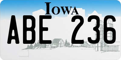 IA license plate ABE236