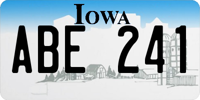 IA license plate ABE241
