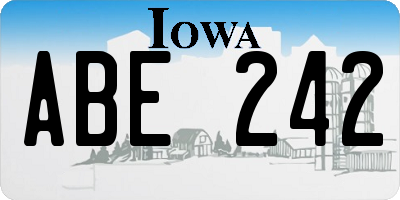 IA license plate ABE242