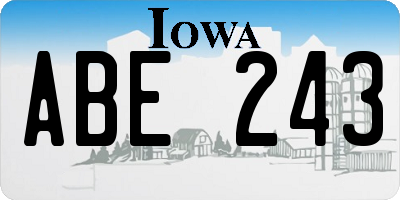 IA license plate ABE243