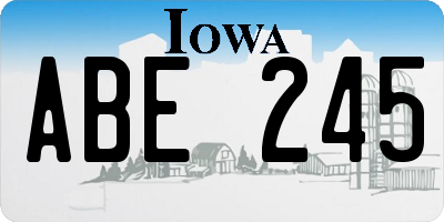 IA license plate ABE245