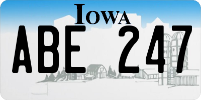 IA license plate ABE247