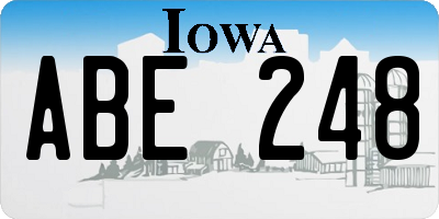 IA license plate ABE248
