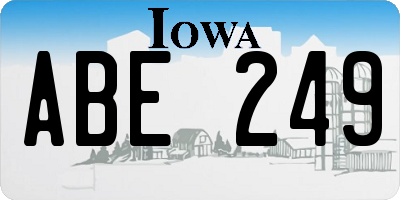 IA license plate ABE249