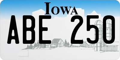 IA license plate ABE250