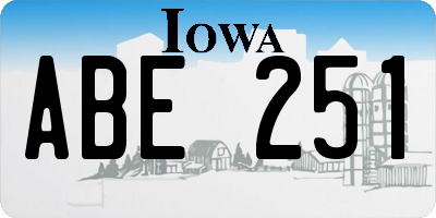 IA license plate ABE251