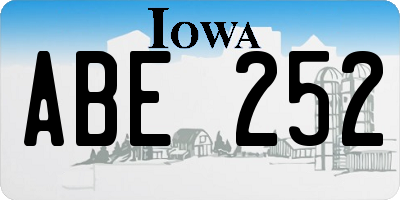 IA license plate ABE252