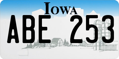 IA license plate ABE253