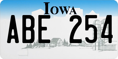 IA license plate ABE254