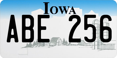 IA license plate ABE256