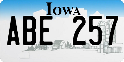 IA license plate ABE257