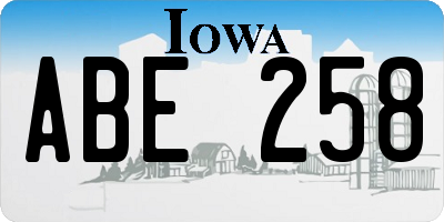 IA license plate ABE258
