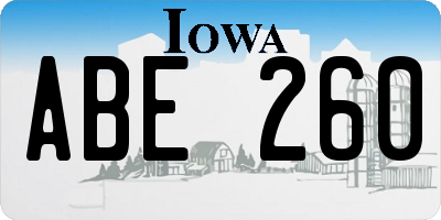 IA license plate ABE260
