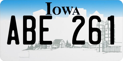 IA license plate ABE261
