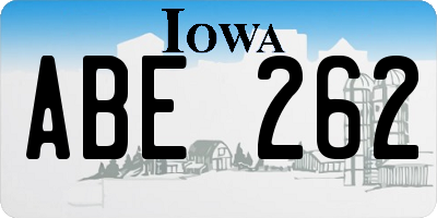 IA license plate ABE262