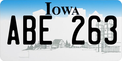 IA license plate ABE263
