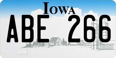 IA license plate ABE266