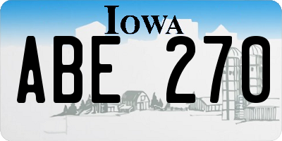 IA license plate ABE270