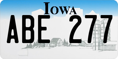 IA license plate ABE277
