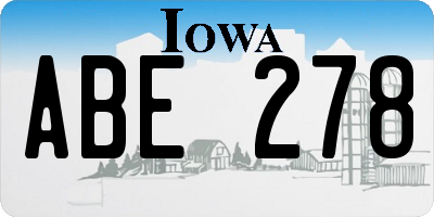IA license plate ABE278