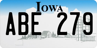 IA license plate ABE279