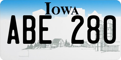 IA license plate ABE280