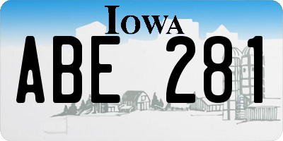 IA license plate ABE281